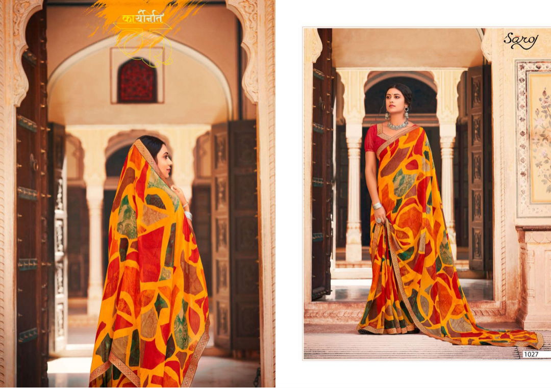 Saroj Victoria 3 Printed Ethnic Wear Georgette Designer Saree Collection